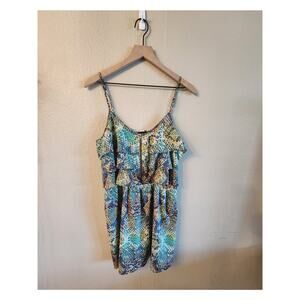 Wet Seal Rainbow Snake Skin Women's Dress Adjustable Straps SZ XL Y2K